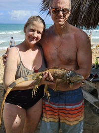 The guy told us after that he wanted $60 for the pictures of us with his iguana. I talked him down to $5.